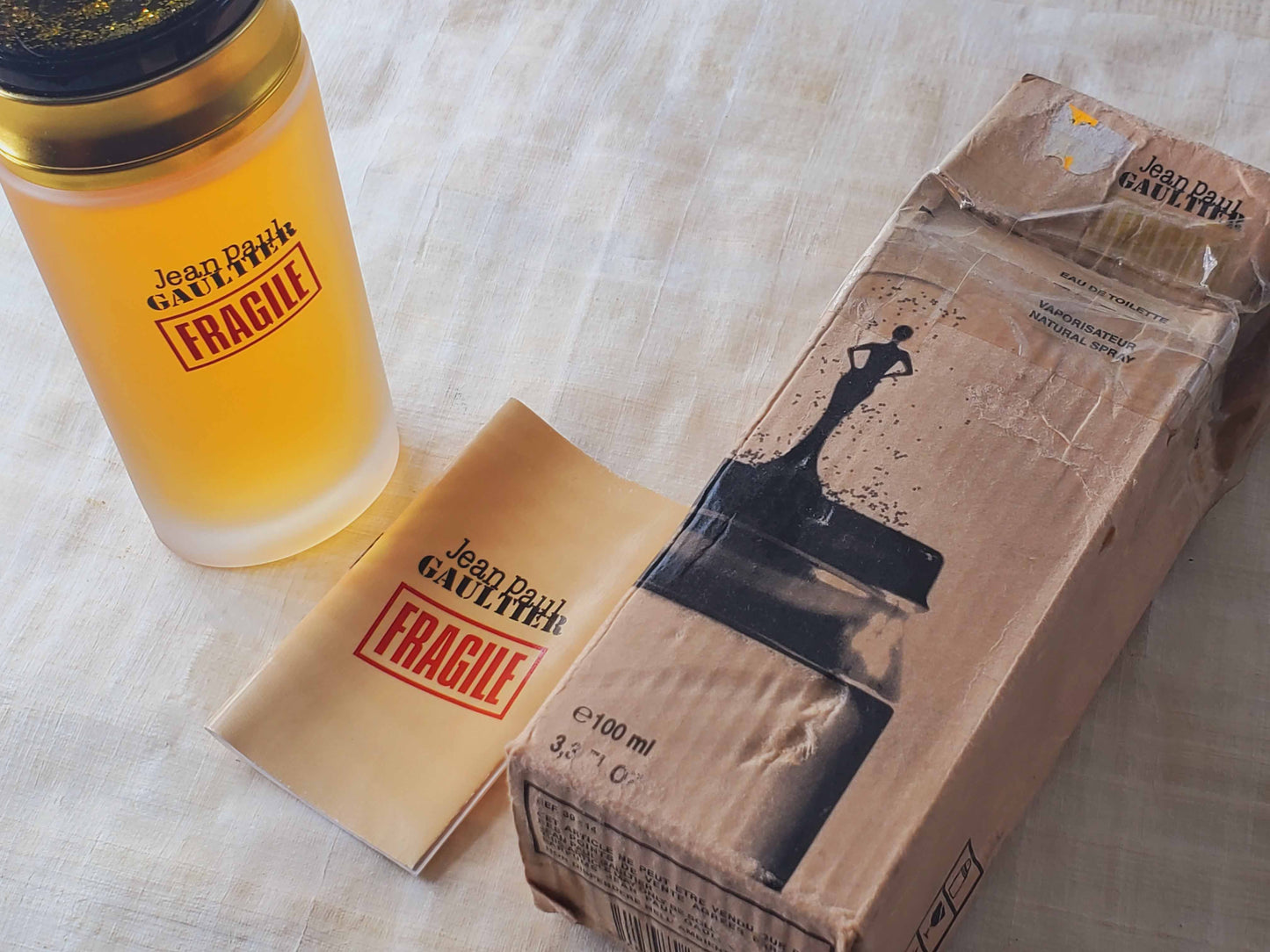Fragile by Jean Paul Gaultier for women EDT Spray 100 ml 3.4 oz, Vintage, Rare, As Pic, Slightly damaged box