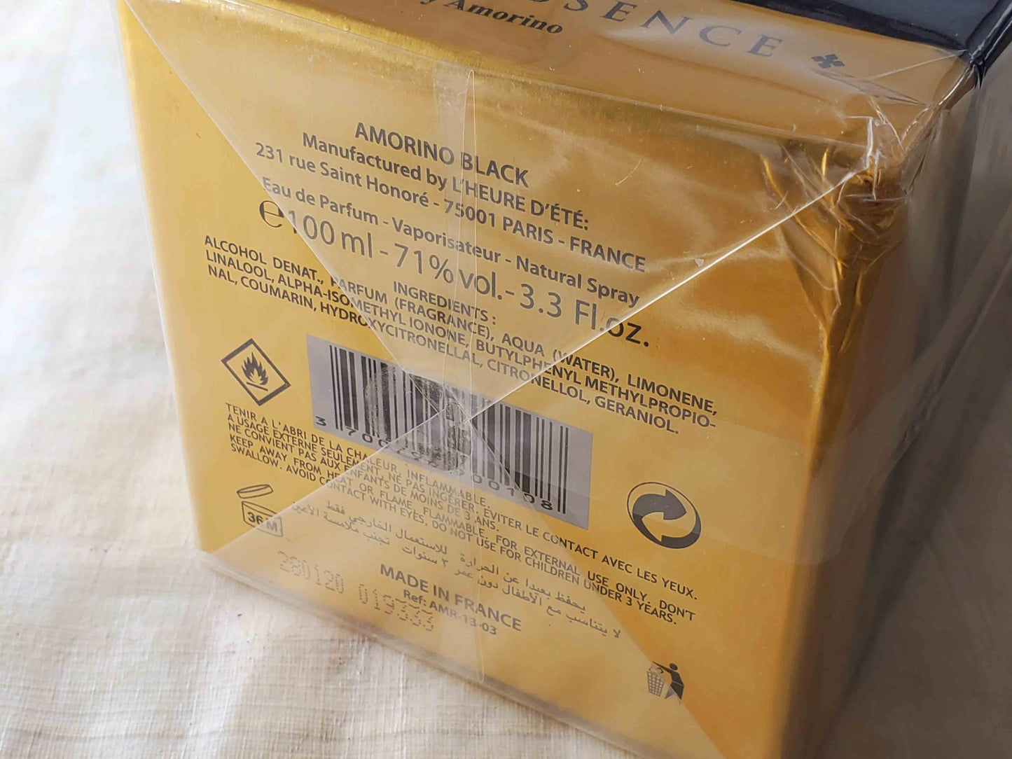 Amorino Black - Essence Paris Gallery EDT Spray 100 ml 3.4 oz, Vintage, Rare, Sealed
