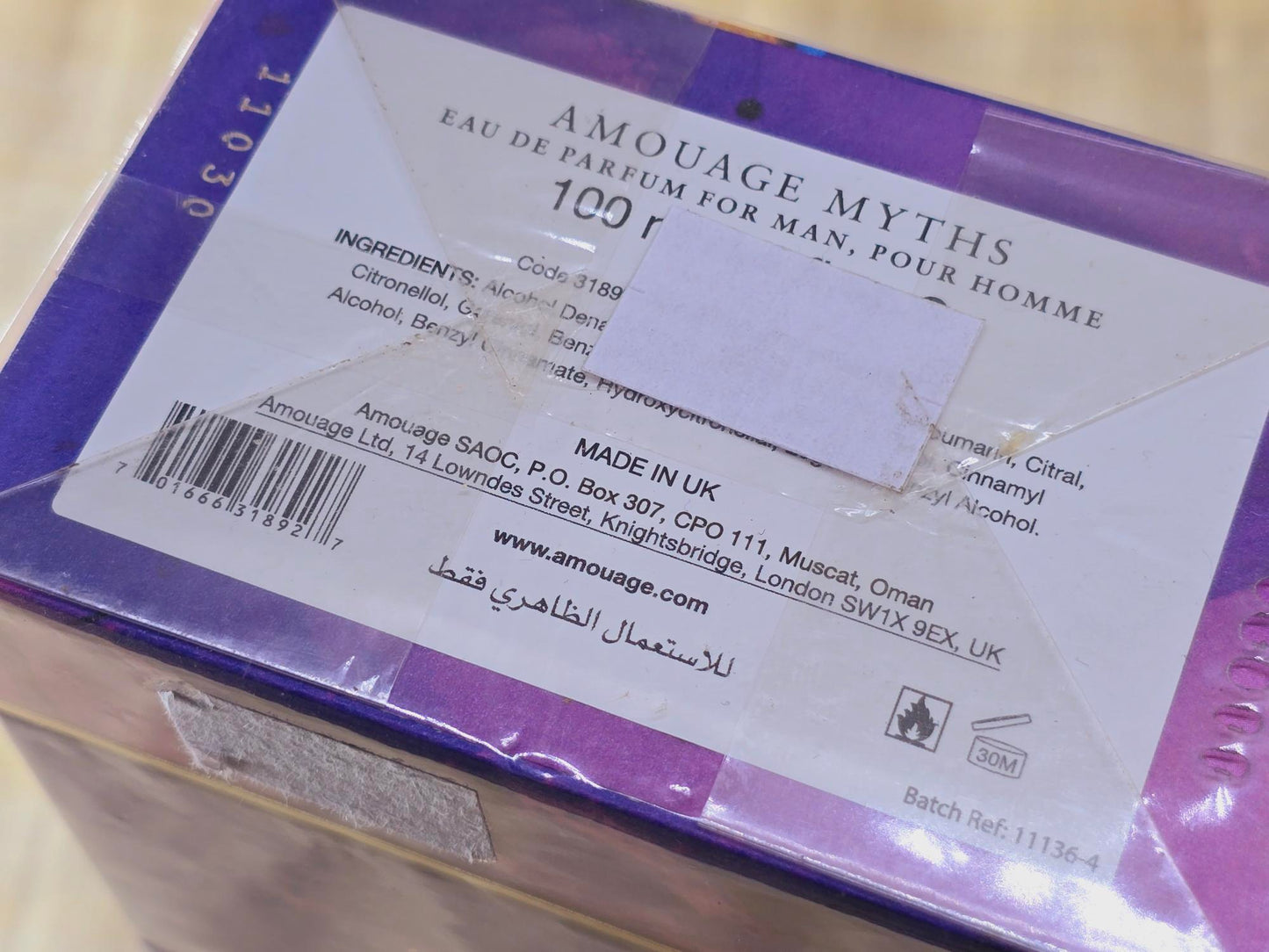 Myths Man Amouage for men EDP Spray 100 ml 3.4 oz, Vintage, Rare, Sealed