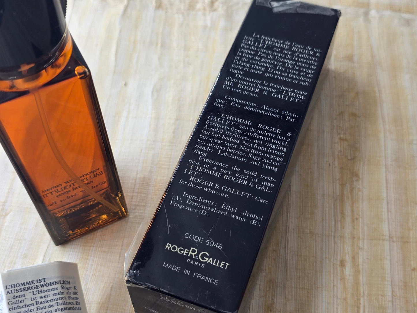 L'Homme Roger & Gallet for men EDT Spray 100 ml 3.4 oz, Rare, Vintage