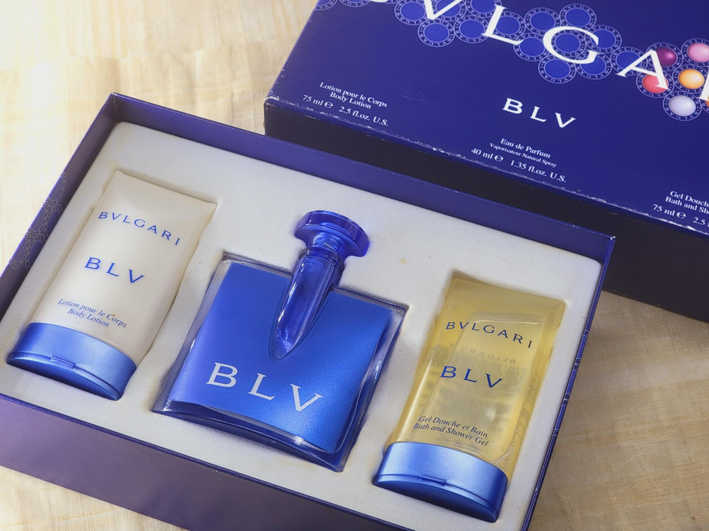 BLV Bvlgari for women EDP Spray 40 ml 1.3 oz, + body lotion & shower gel, Vintage, Rare