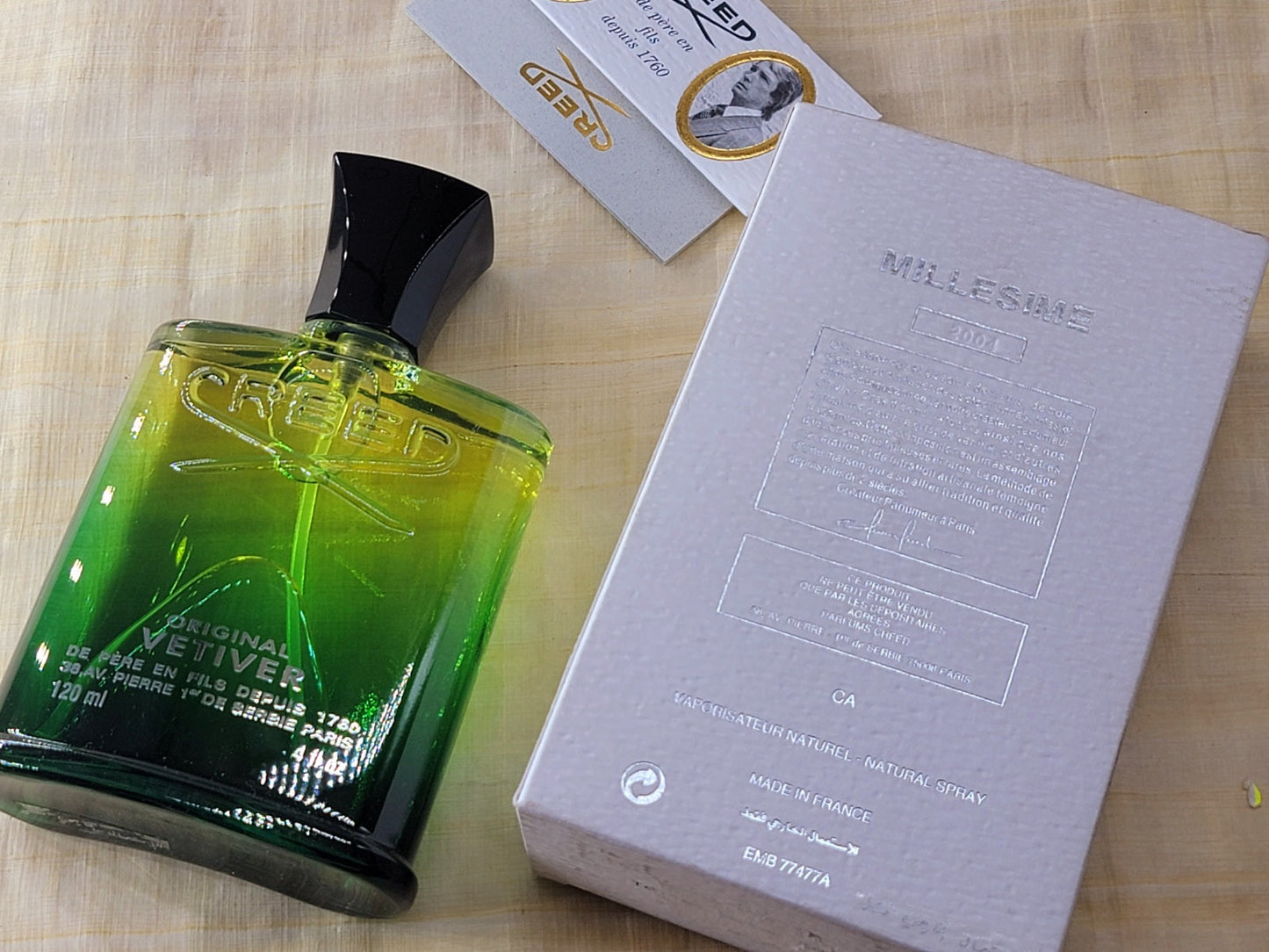 Decanted, Split, Original Vetiver Creed (Batch 2004 First Edition) for Unisex EDT Spray 5 ml OR 10 ml, Vintage, Ultra Rare