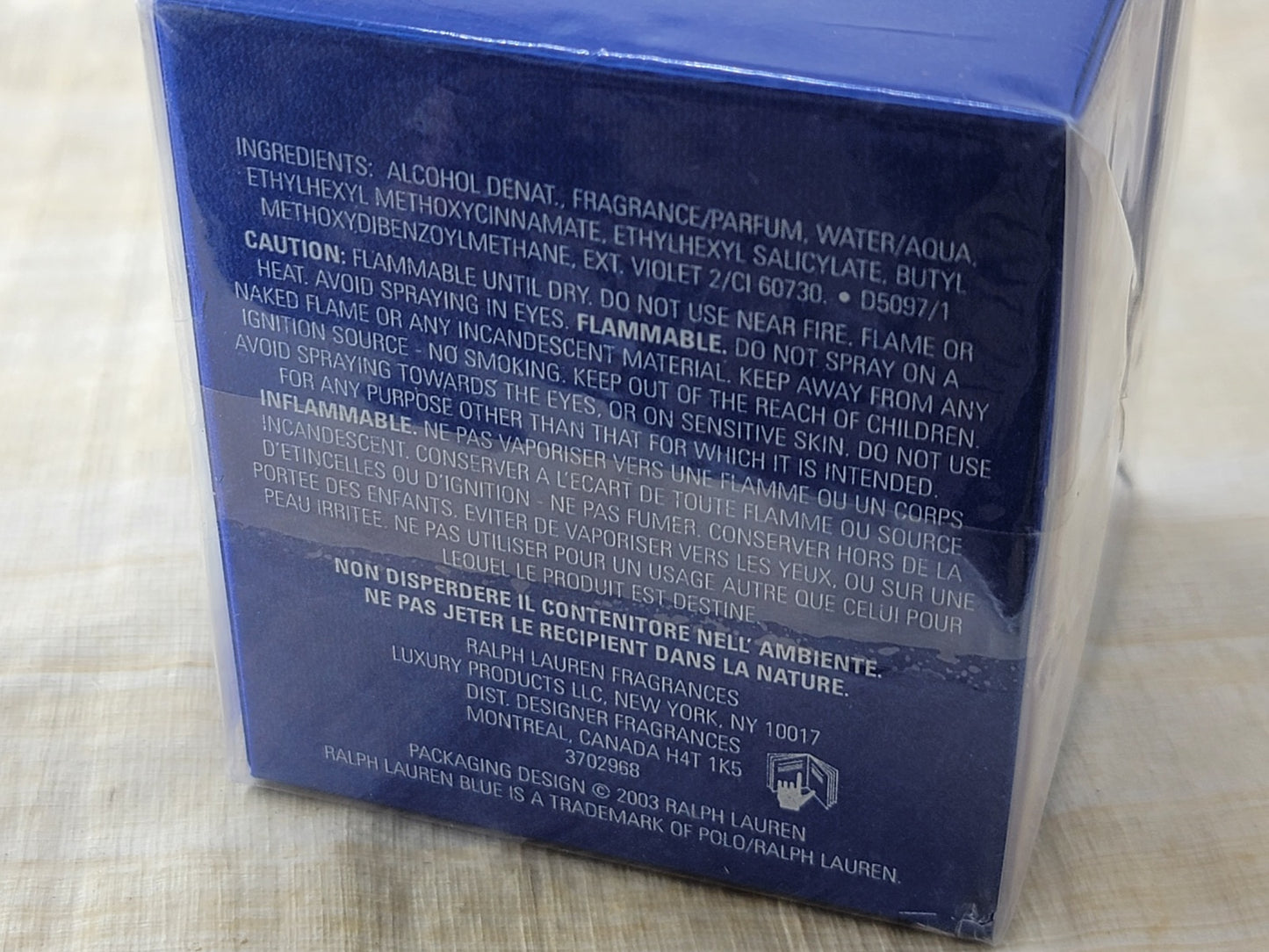 Ralph Lauren Blue for women EDT Spray 125 ml 4.2 oz Or 75 ml 2.5 oz, Rare, Vintage, Sealed