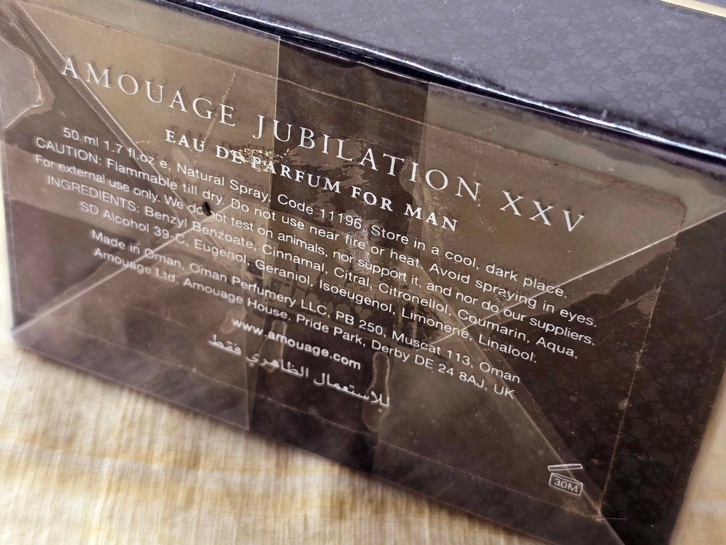 Jubilation XXV Man Amouage for men EDP Spray 100 ml 3.4 oz OR 50 ml 1.7 oz, Oman Vintage White Non-magnetic Cap, Rare