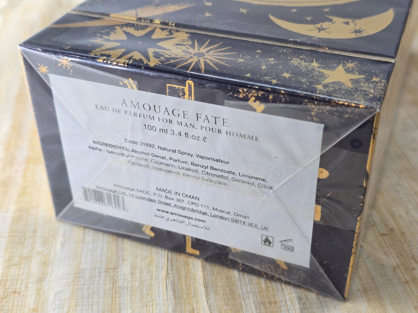 Fate Man Amouage for men EDP Spray 100 ml 3.4 oz, Vintage 2017 Batch A22958B355, Rare, Sealed