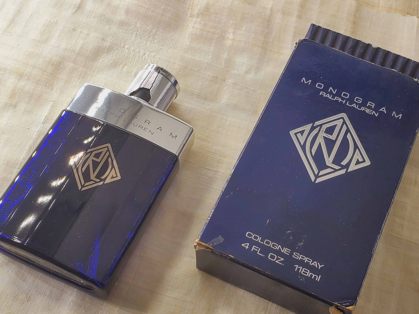 Monogram Ralph Lauren (Cosmair) for men Cologne Spray 118 ml 4 oz, Rare, Vintage, Pre-owned, Level As Pictured