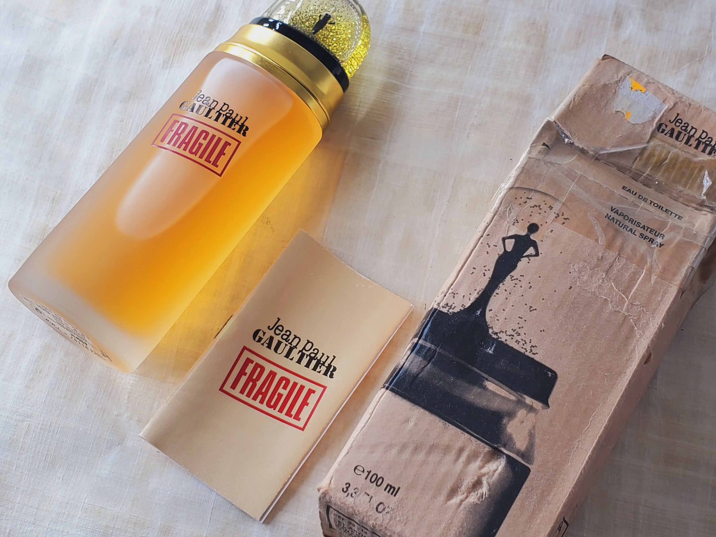 Fragile by Jean Paul Gaultier for women EDT Spray 100 ml 3.4 oz, Vintage, Rare, As Pic, Slightly damaged box