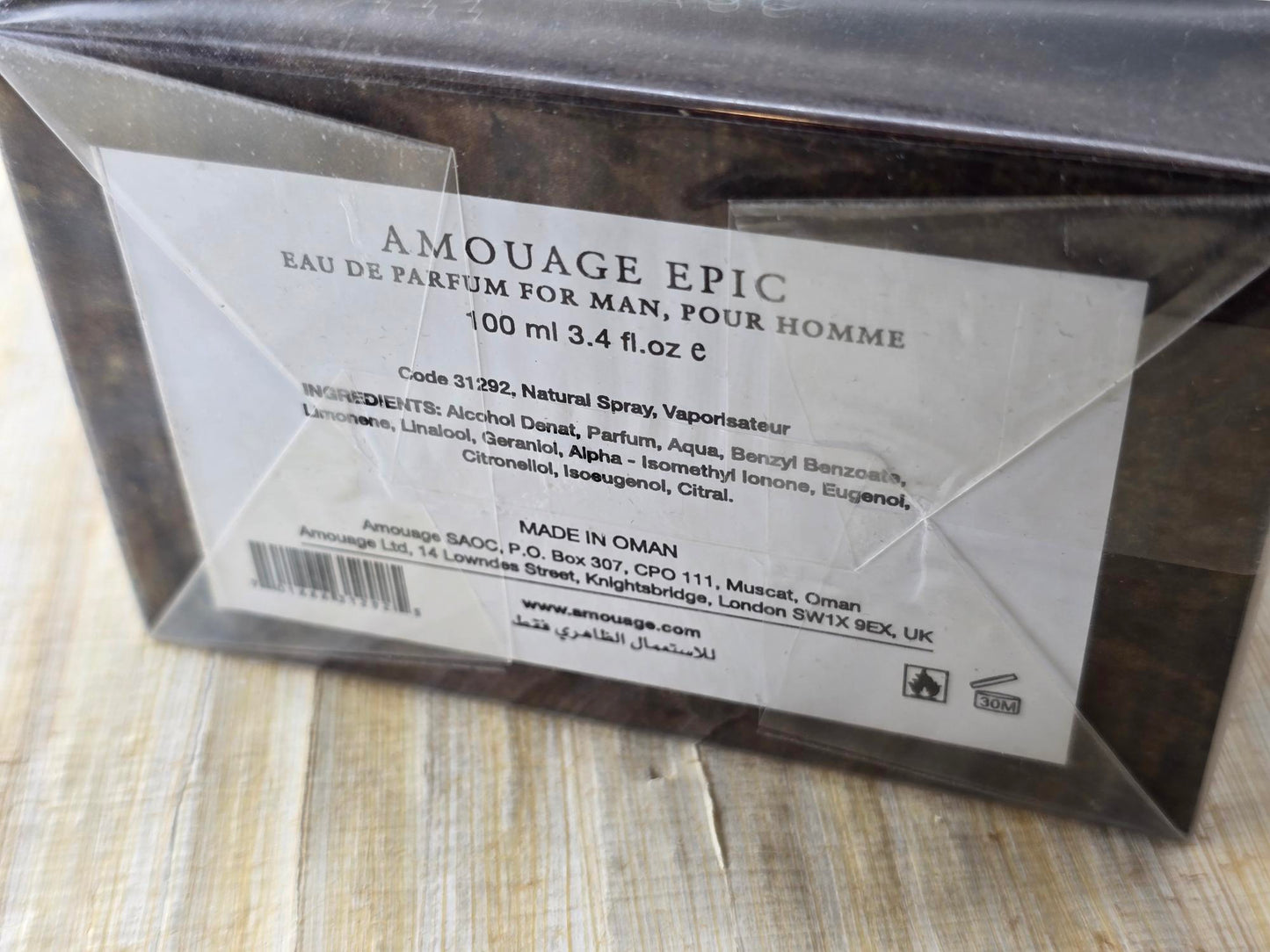 Epic Man Amouage for men EDP Spray 100 ml 3.4 oz, Vintage Made in Oman, Rare, Sealed