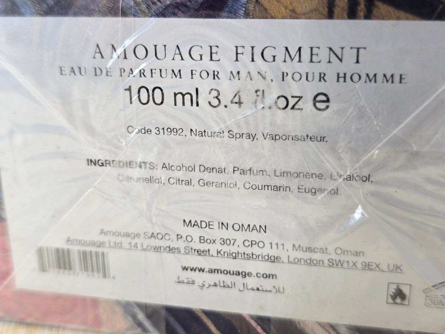 Figment Man Amouage for men EDP Spray 100 ml 3.4 oz, Vintage, Rare, Sealed