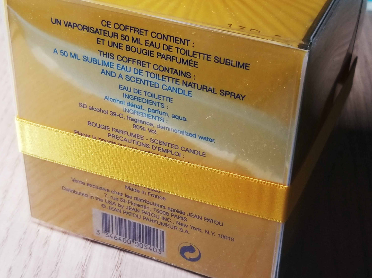 Sublime Jean Patou for women EDT Spray 50 ml 1.7 oz + Candle, Vintage, Rare, Sealed