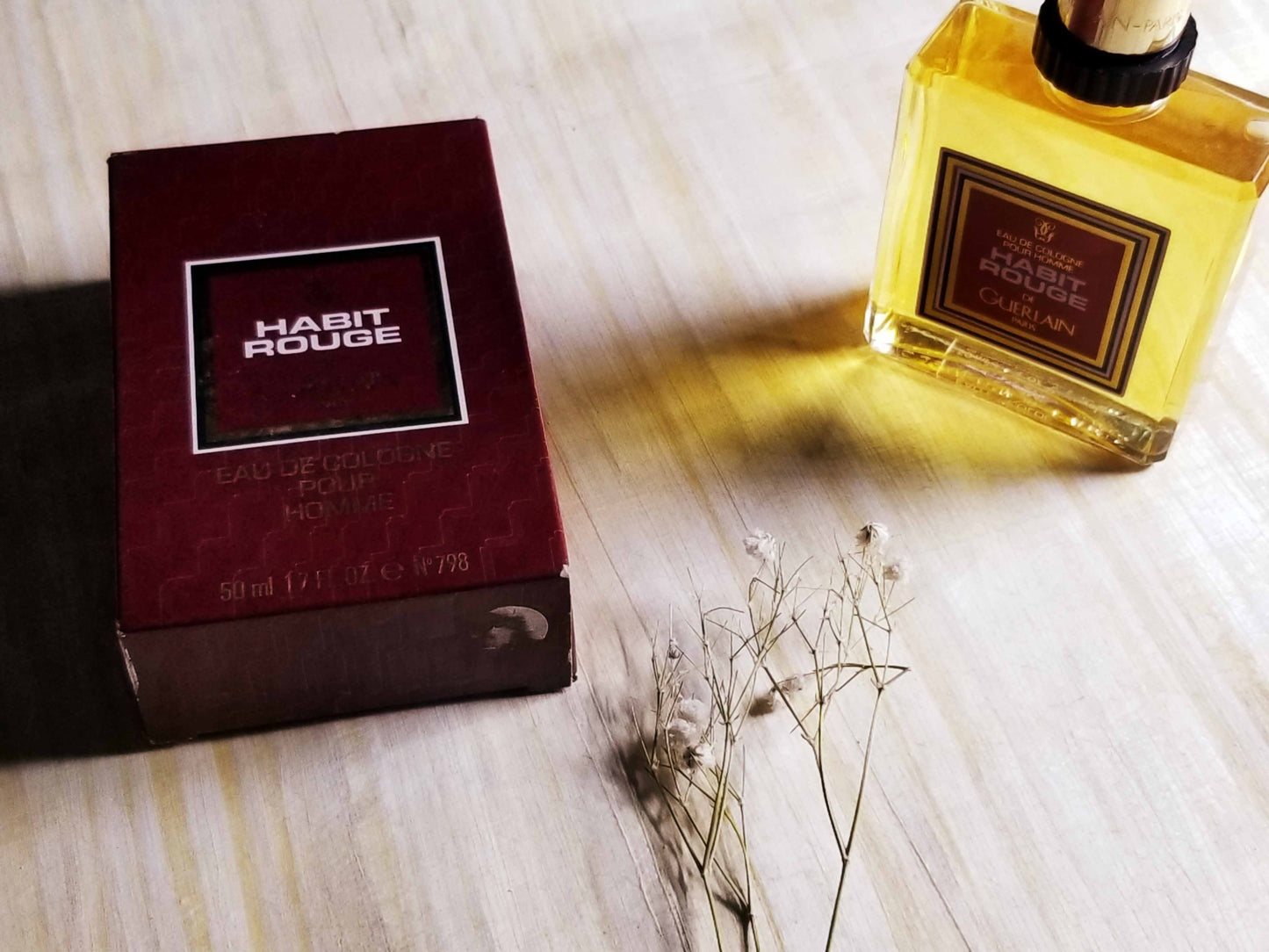 Habit Rouge Guerlain for men Cologne Splash 50 ml 1.7 oz. Vintage 1988, Rare
