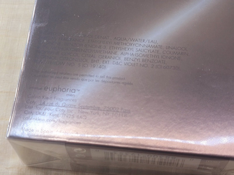 Euphoria Men Intense Calvin Klein for men EDT Spray 100 ml 3.4 oz, Vintage, Rare, Sealed