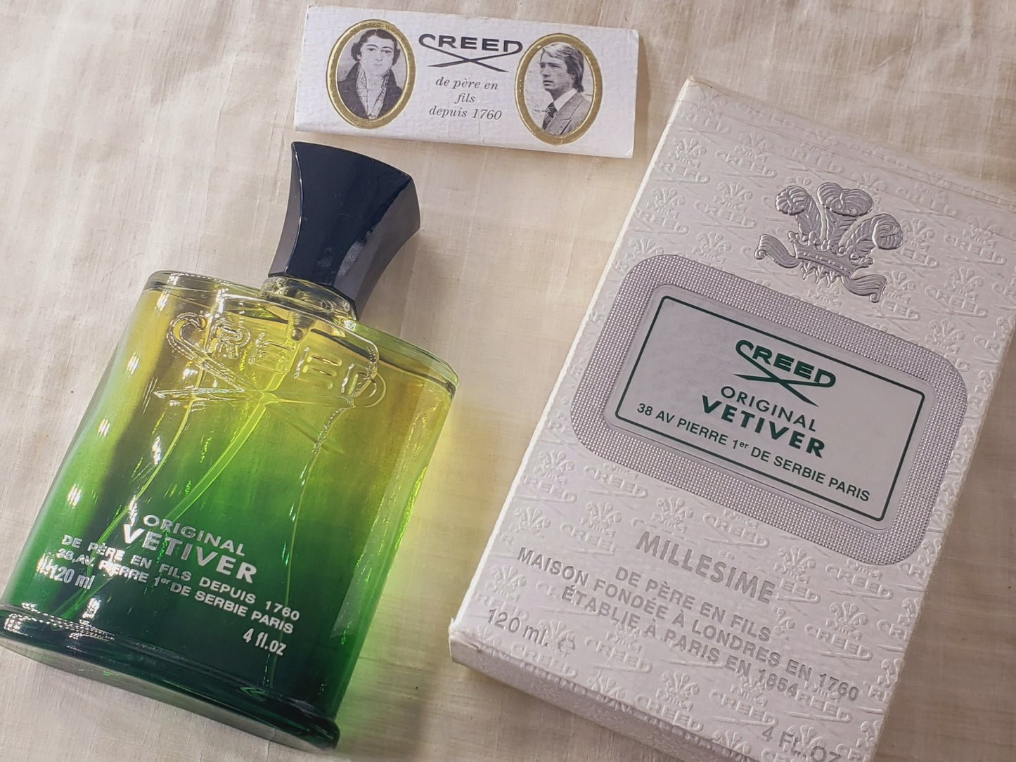Original Vetiver Creed (Batch 2004 First Edition) for Unisex EDT Spray 120 ml 4 oz, Vintage, Rare