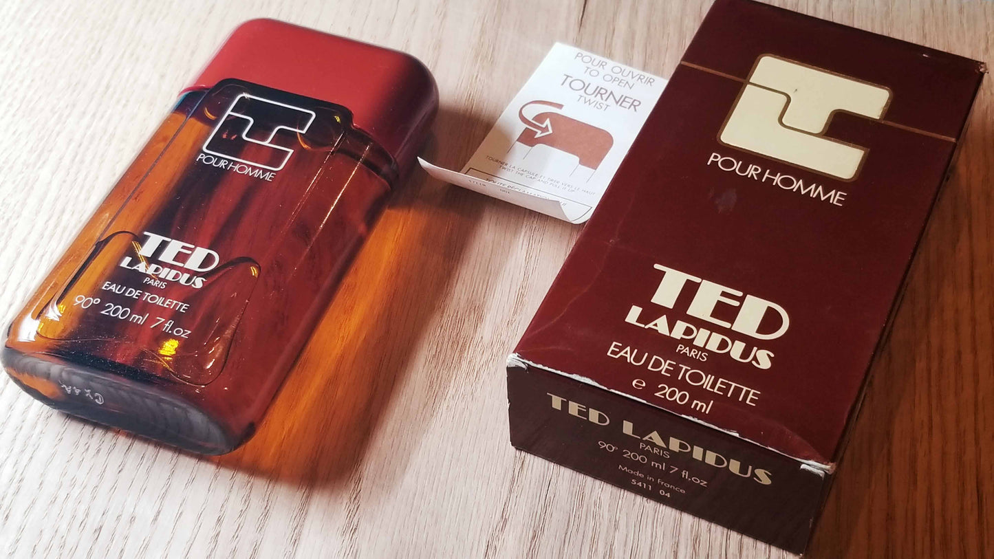 Ted Lapidus pour Homme EDT Splash 200 ml 7 oz OR 100 ml 3.4 oz, Vintage, Rare
