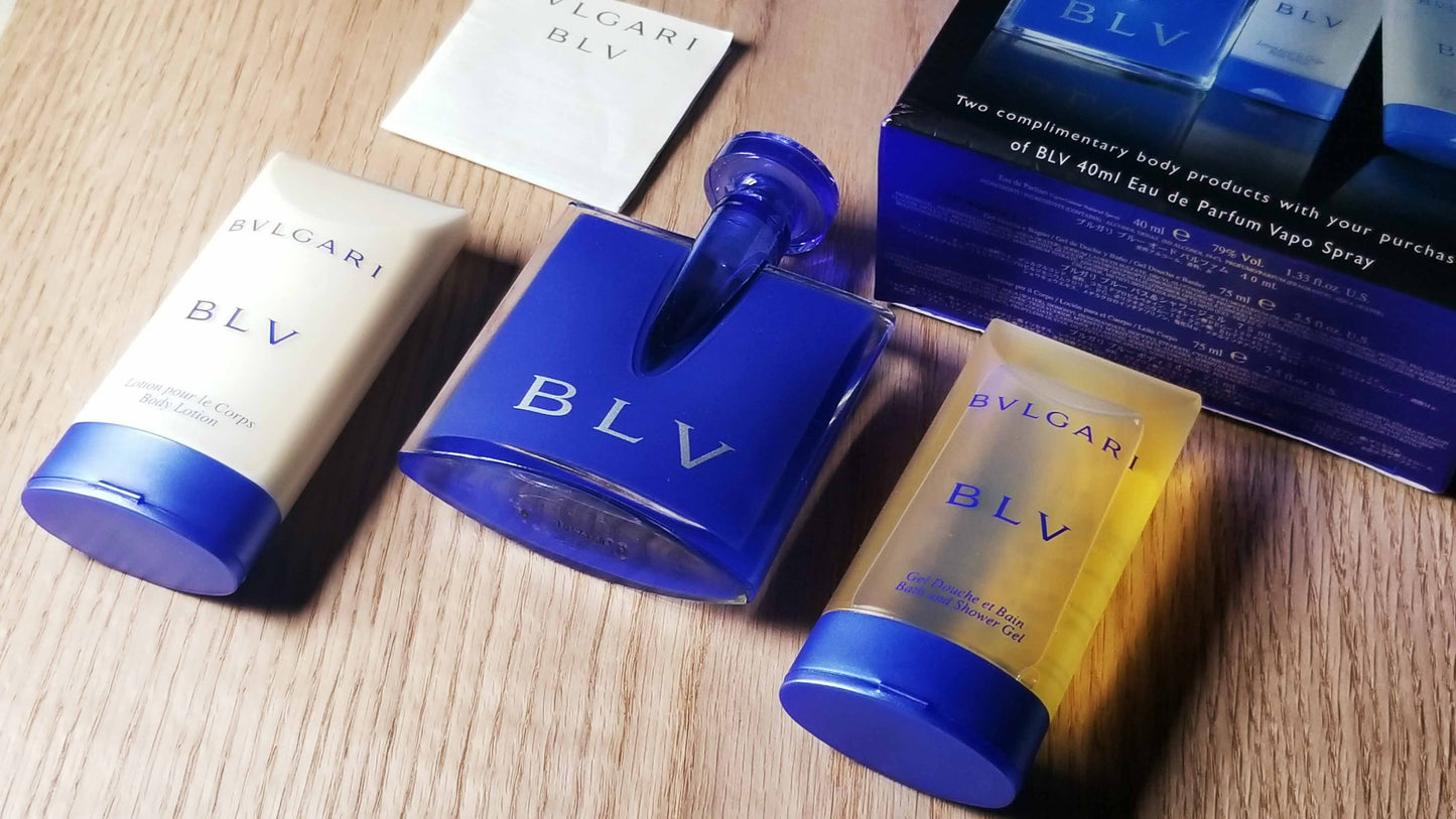 BLV Bvlgari for women 40 ml 1.3 oz EDP Spray + body lotion & shower gel, Vintage, Rare, Set