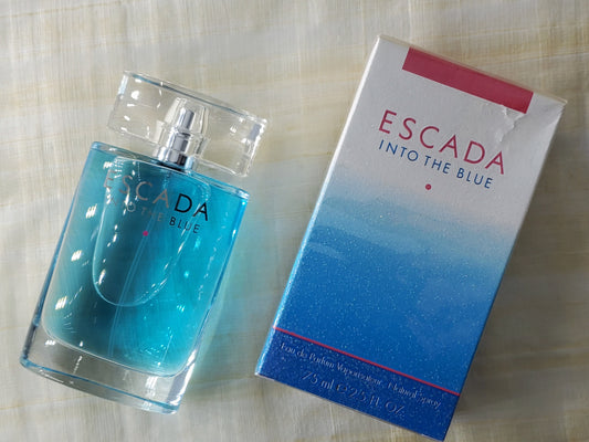 Escada Into the Blue for women EDP Spray 75 ml 2.5 oz OR 50 ml 1.7 oz, Vintage, Rare, Sealed