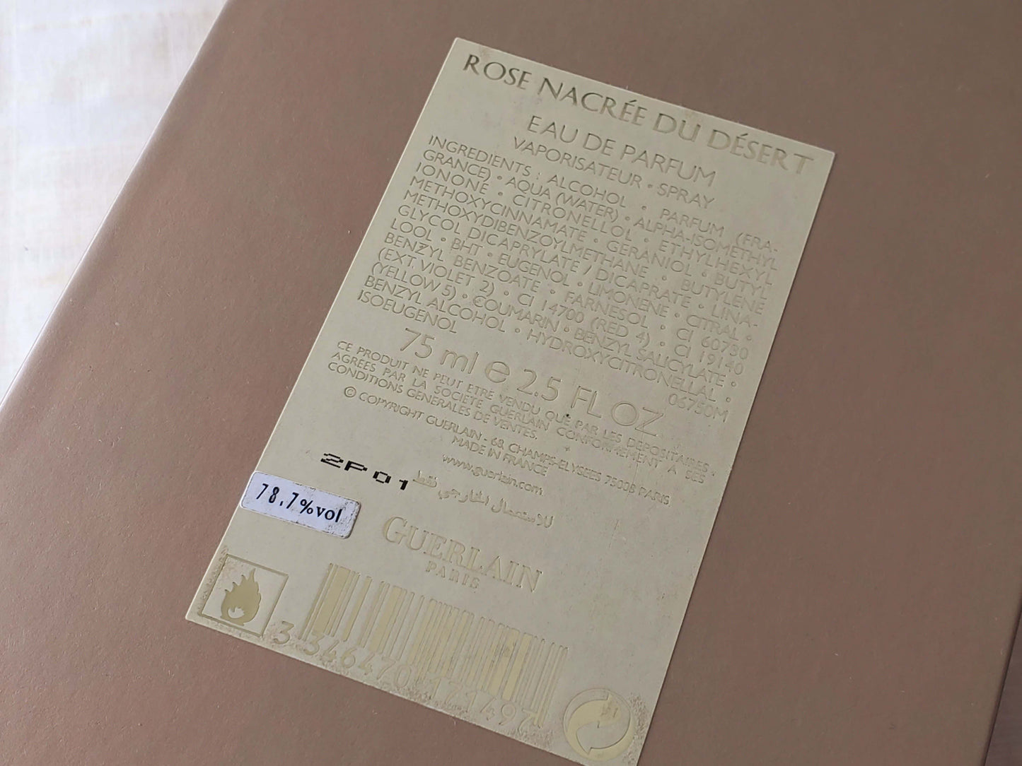 Rose Nacree du Desert First Edition 2012 Guerlain Unisex EDP Spray 75 ml 2.5 oz, Vintage, Very Rare, Sealed