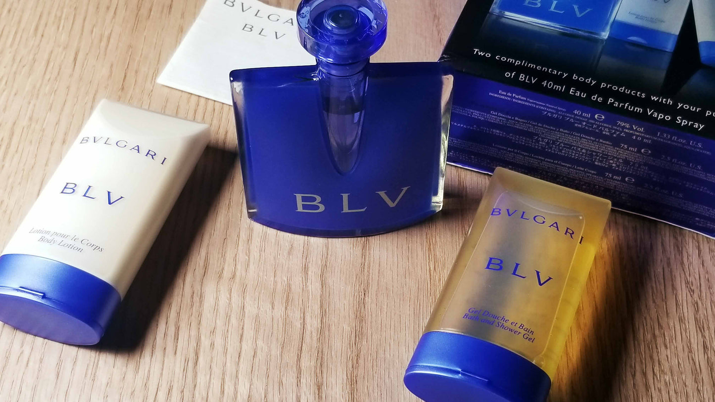 BLV Bvlgari for women 40 ml 1.3 oz EDP Spray + body lotion & shower gel, Vintage, Rare, Set