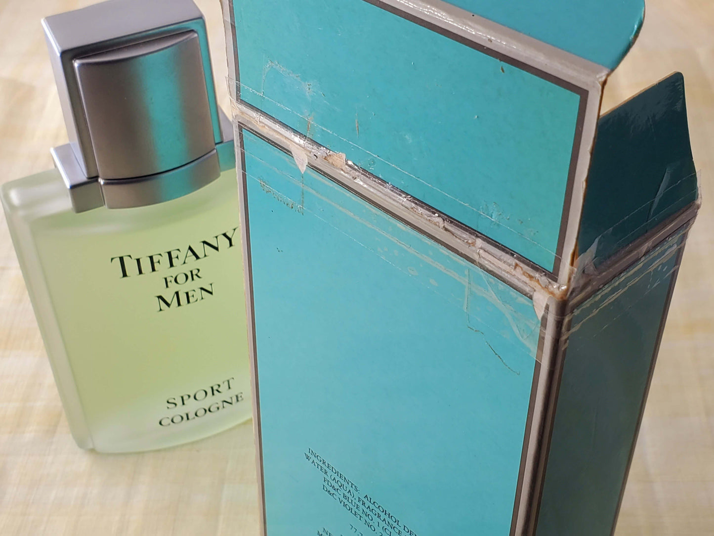 Tiffany for Men Sport EDT Spray 100 ml 3.4 oz, Vintage, Slightly damaged box
