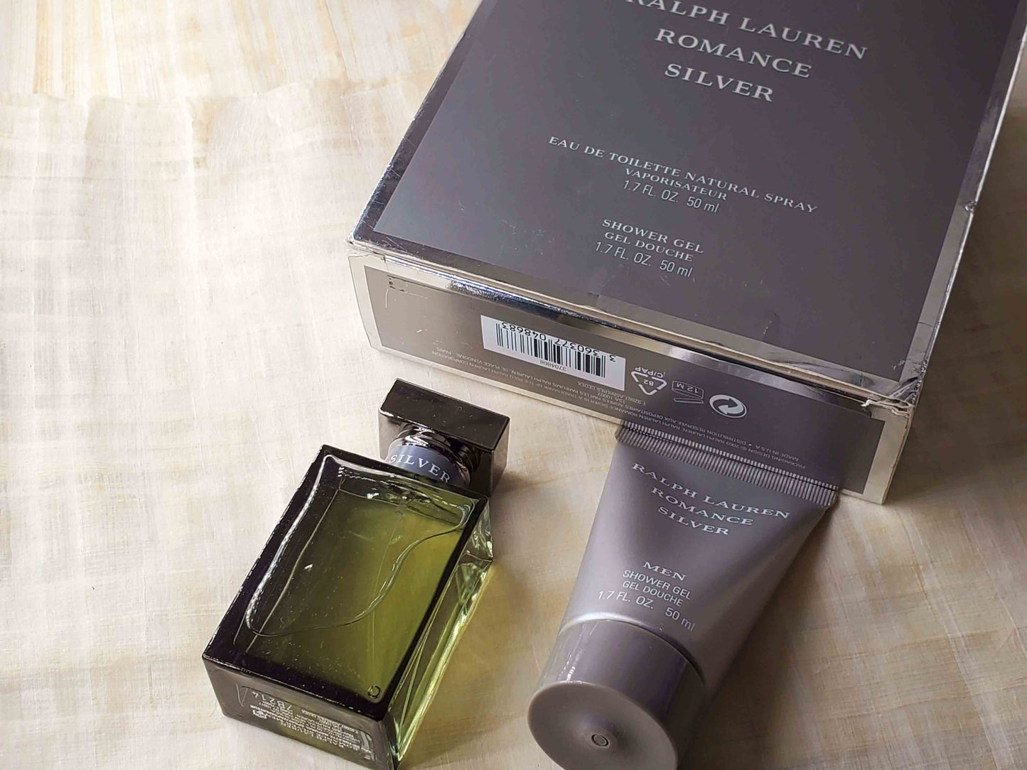 Romance Silver Ralph Lauren for men EDT Spray 50 ml 1.7 oz + Shower Gel 50 ml, Vintage, Rare, SET