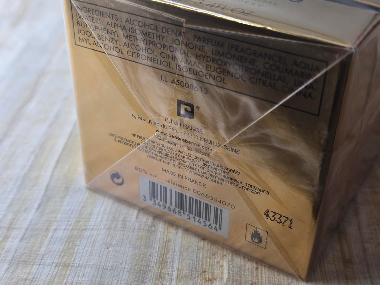 1 Million Absolutely Gold Rabanne for men EDP Spray 100 ml 3.4 oz, Vintage, Rare, Sealed