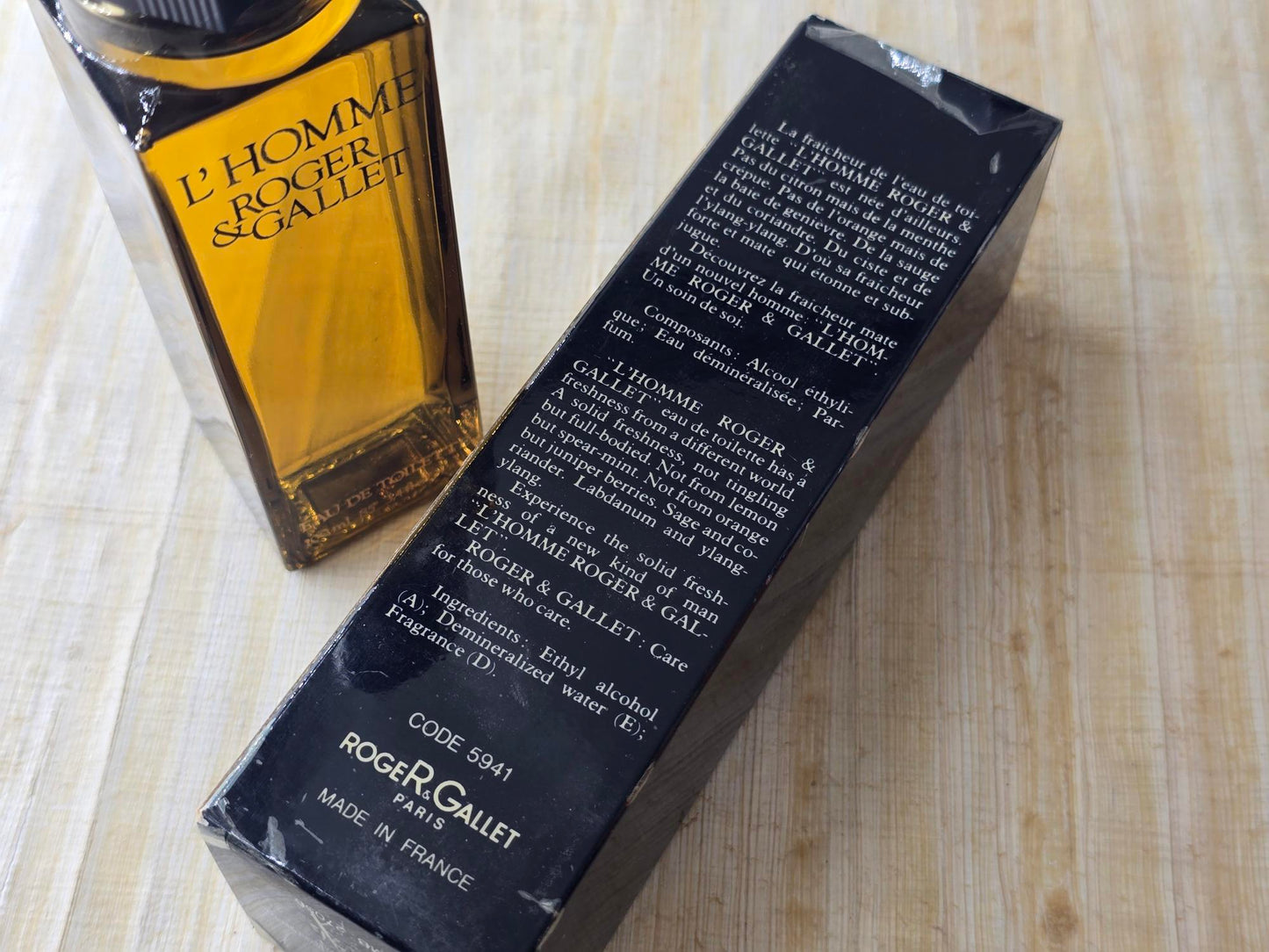 L'Homme Roger & Gallet for men EDT Splash 100 ml 3.4 oz, Rare, Vintage