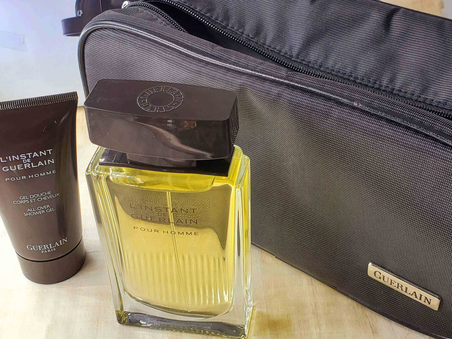 L'Instant de Guerlain pour Homme for men EDT Spray 125 ml 4.2 oz + Shower Gel 75 ml + Bag, Rare, Vintage, SET As Pic