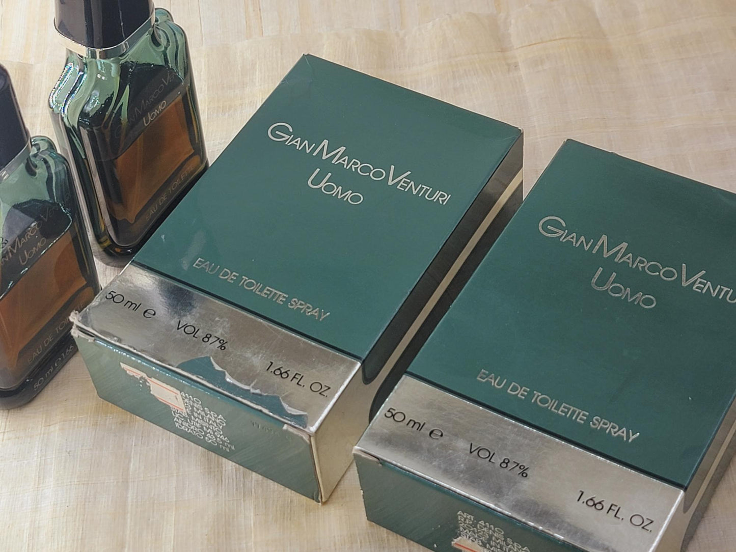 Gian Marco Venturi Uomo for men EDT Spray Bondle 50 ml 1.7 oz X 2, Vintage, Rare, As Pics