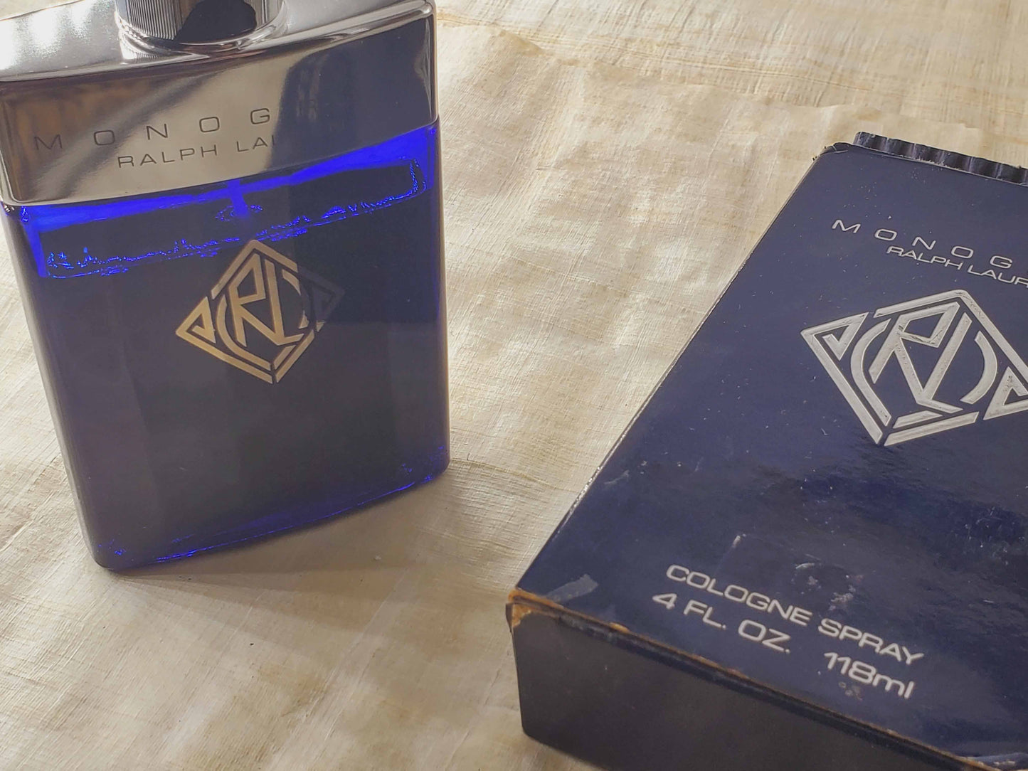 Monogram Ralph Lauren (Cosmair) for men Cologne Spray 118 ml 4 oz, Rare, Vintage, Pre-owned, Level As Pictured