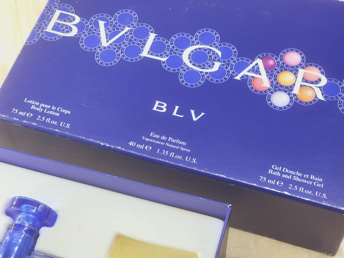 BLV by BVLGARI 40 ml 1.3 oz EDP Spray + body lotion & shower gel, Vintage, Rare