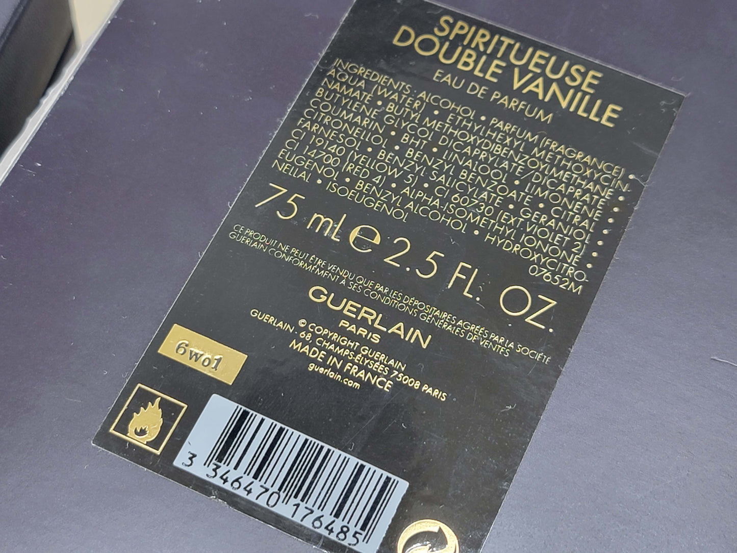 Spiritueuse Double Vanille Guerlain Unisex EDP Spray 75 ml 2.5 oz, Vintage, Rare, As Pics