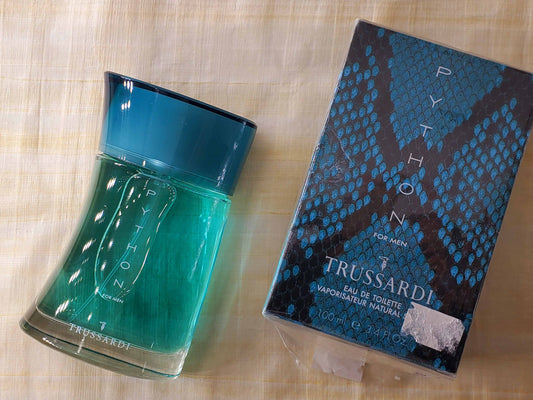 Python Uomo Trussardi for men EDT spray 100 ml 3.4 oz Or 50 ml 1.7 oz, Rare, Vintage