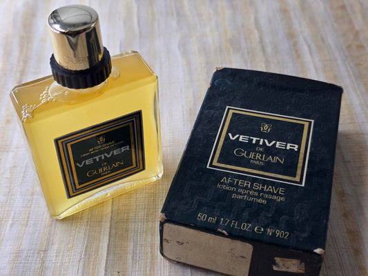 Vetiver (Vintage Edition) Guerlain for men After Shave lotion après Splash 50 ml 1.7 oz – Rare, Vintage