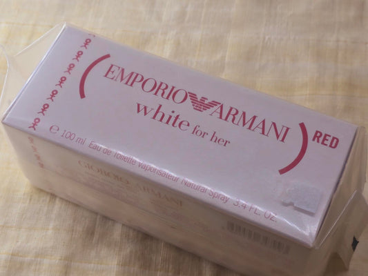 Emporio Armani Red Pour Elle (White) Giorgio Armani for women EDT Spray 100 ml 3.4 oz Or 50 ml 1.7 oz, Vintage, Rare, Sealed
