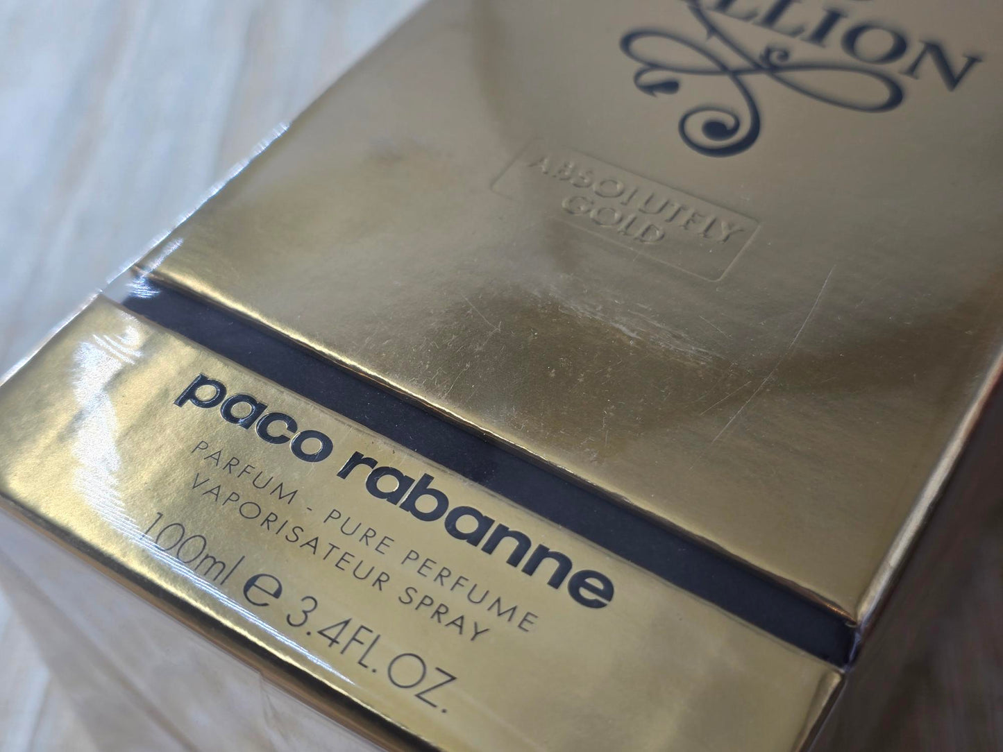 1 Million Absolutely Gold Rabanne for men EDP Spray 100 ml 3.4 oz, Vintage, Rare, Sealed