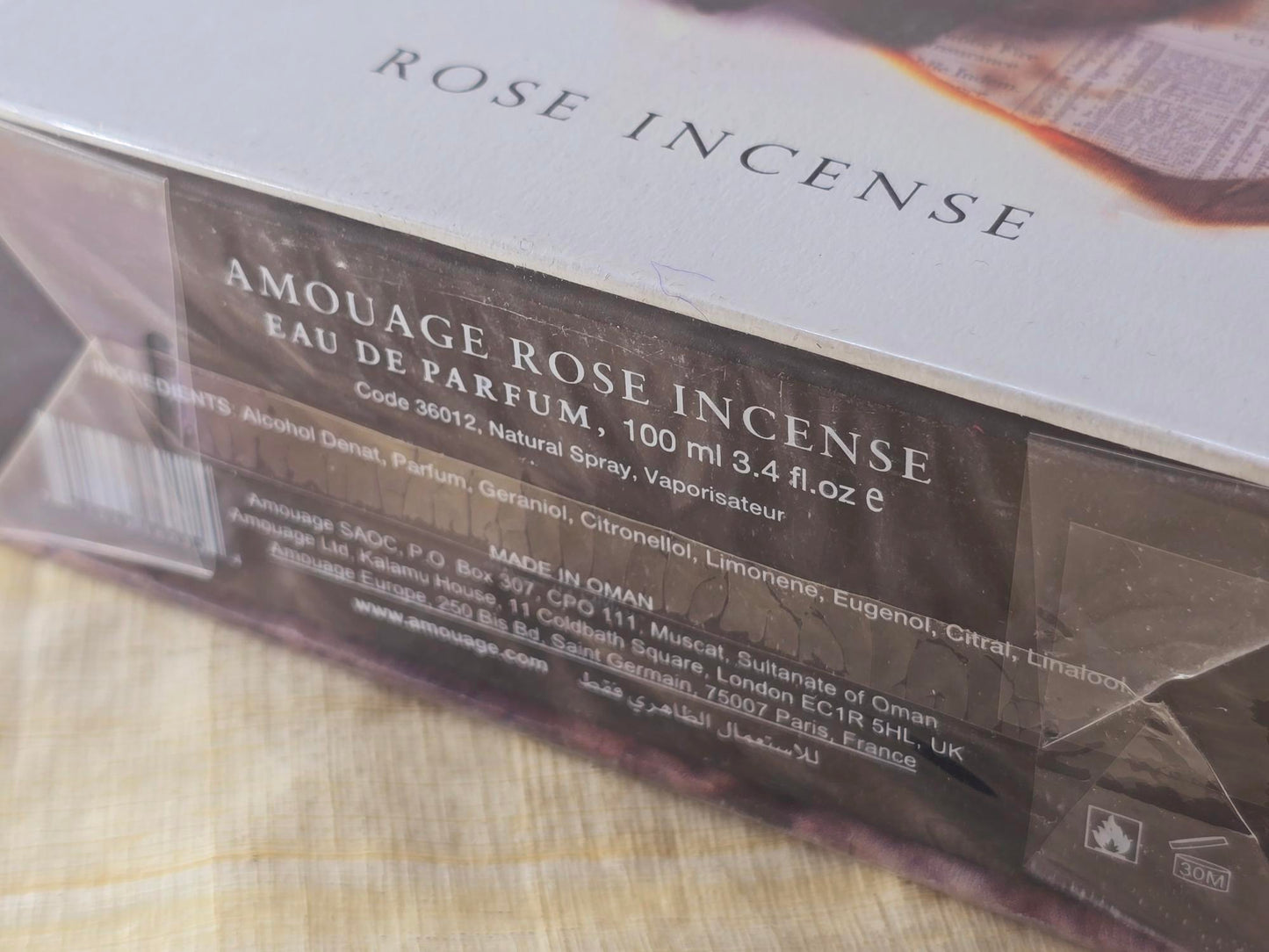 The Library Collection Rose Incense Amouage Unisex Spray 100 ml 3.4 oz, Edition Oman Vintage, Rare, Sealed