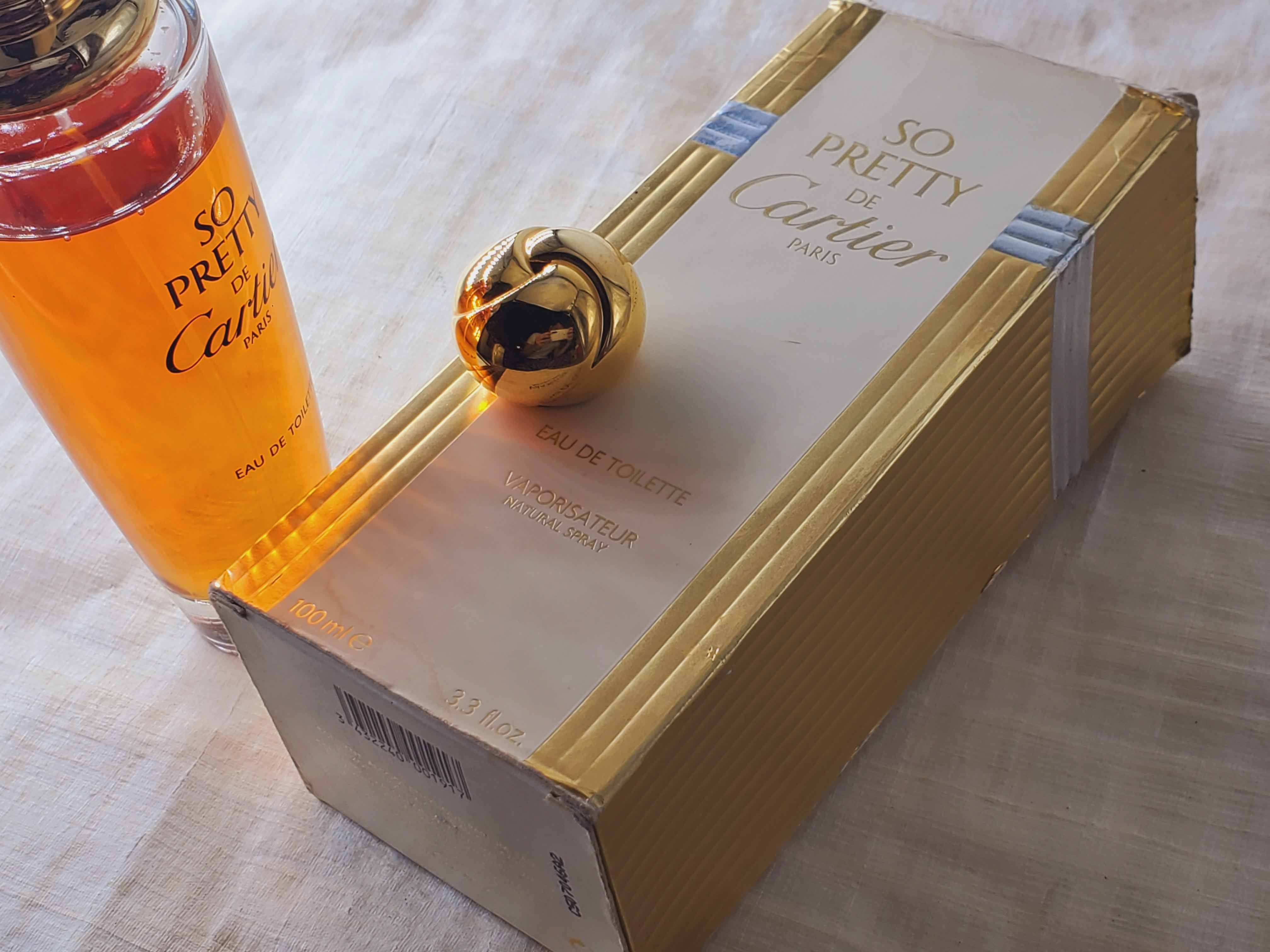 Cartier So Pretty for women EDT Spray 100 ml 3.4 oz, Vintage, Very Rare,  Hard to find, Pre-owned, Level As Pictured