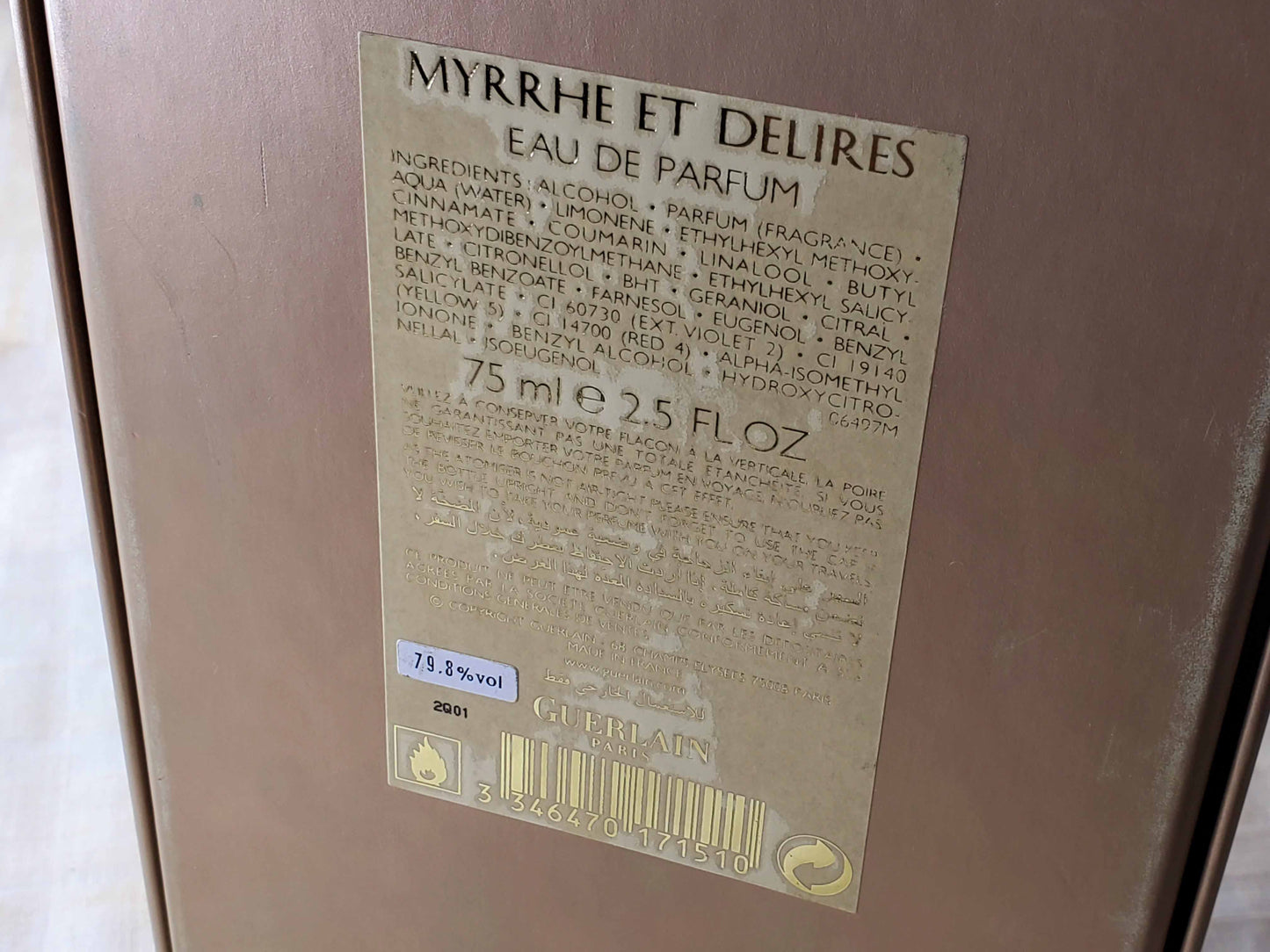 Myrrhe & Delires Guerlain Unisex EDP Spray 75 ml 2.5 oz, Rare, Vintage