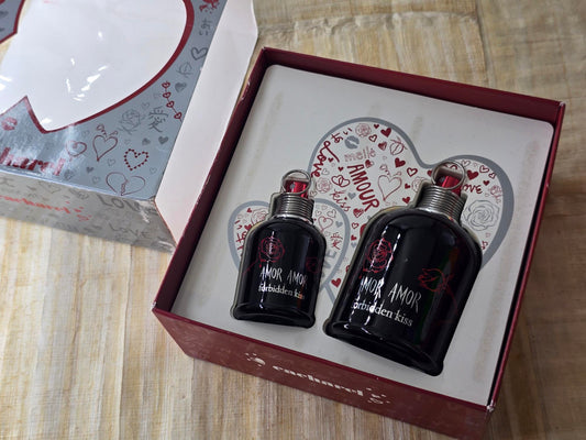 Amor Amor Forbidden Kiss Cacharel for women EDT Spray 100 ml 3.4 oz + Gift 30 ml 1 oz, Vintage, Rare, Set