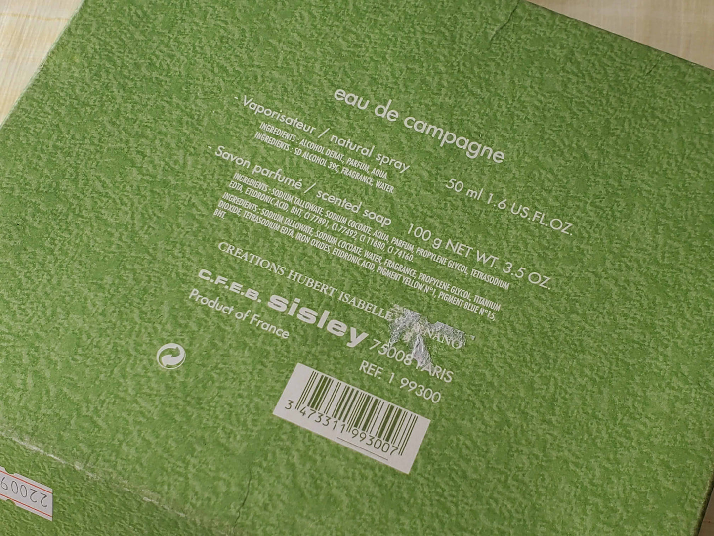 SET Eau de Campagne Sisley Unisex EDT Spray 50 ml 1.7 oz, Rare, Vintage