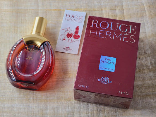 Rouge Hermes Eau Delicate Hermès for women EDT Spray 100 ml 3.4 oz Or 50 ml 1.7 oz, Vintage, Sealed