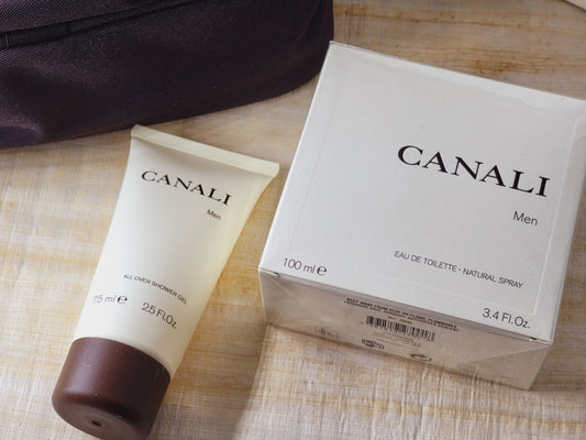 Canali Men EDT Spray 100 ml 3.4 oz + Shower Gel 75 ml + Bag Shower,  Vintage, Rare