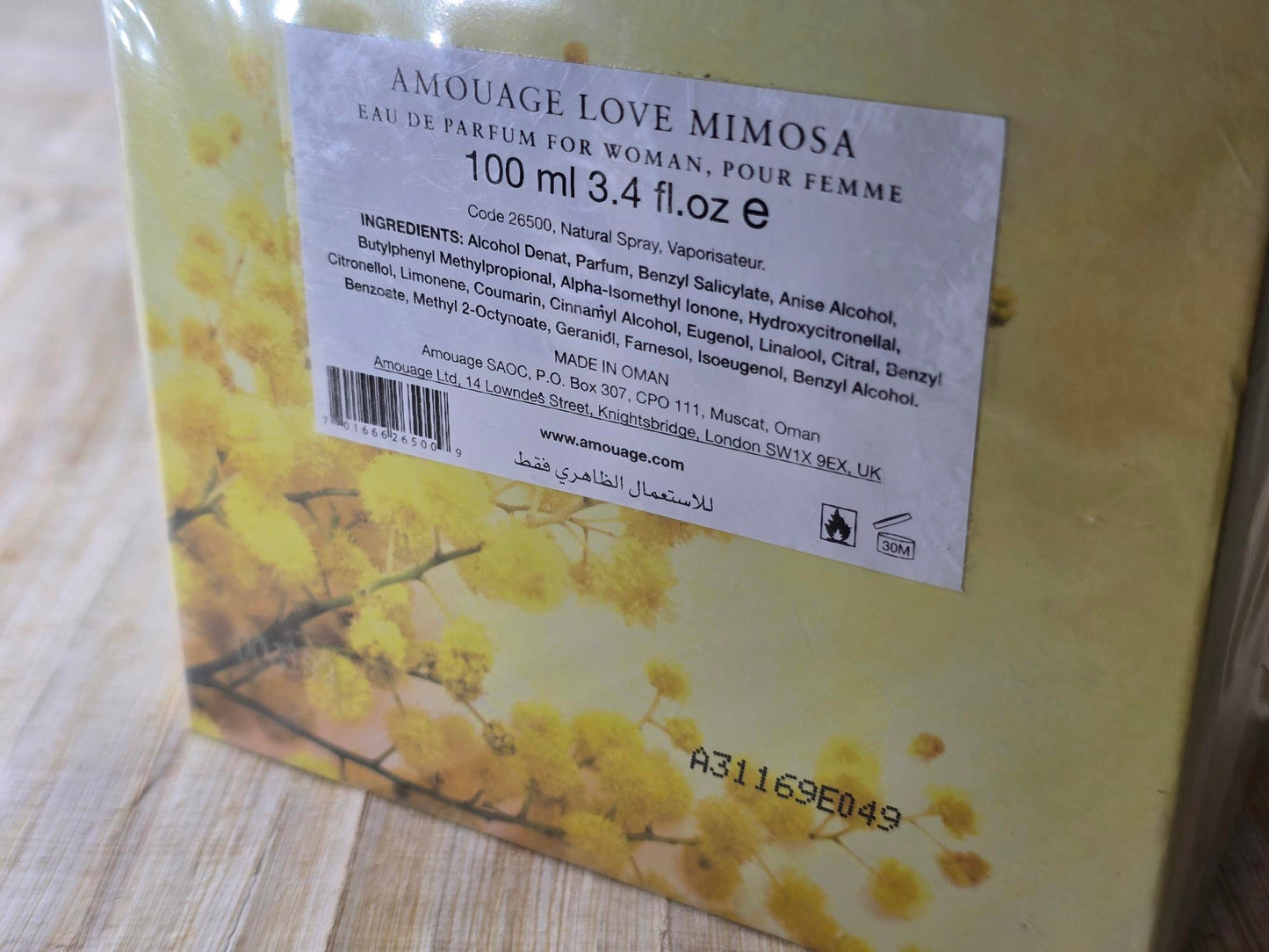 Love Mimosa Amouage for women EDP Spray 100 ml 3.4 oz – Rare, Vintage 2020 Oman, Original Bottle Sealed