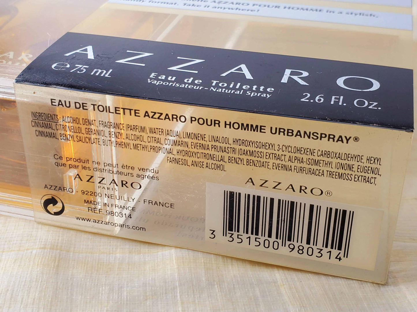 Azzaro Pour Homme Urban Limited Edition for men EDT Spray 75 ml 2.5 oz,  Rare, Vintage