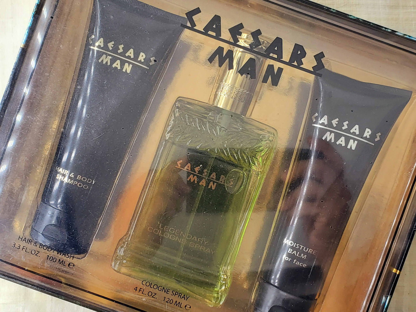 SET Caesars Man Caesars World for men Cologne Spray 120 ml 4 oz, Vintage, Rare