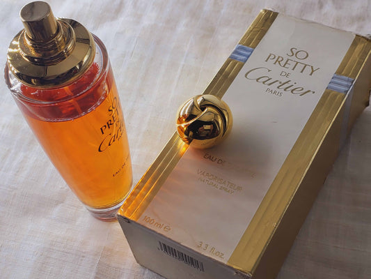 Cartier So Pretty for women EDT Spray 100 ml 3.4 oz, Vintage, Rare, Pre-owned, Level As Pictured