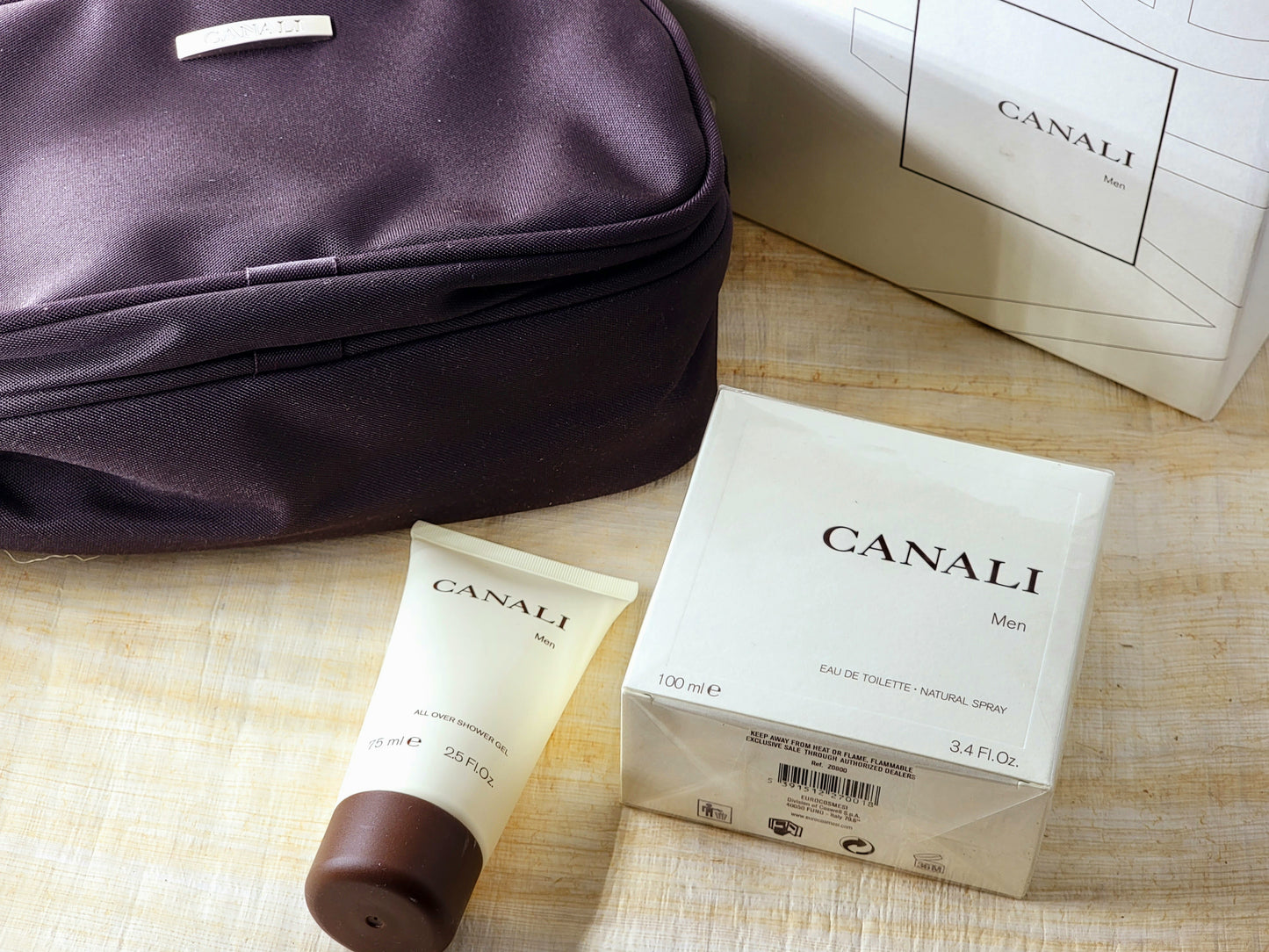 Canali Men EDT Spray 100 ml 3.4 oz + Shower Gel 75 ml + Bag Shower,  Vintage, Rare