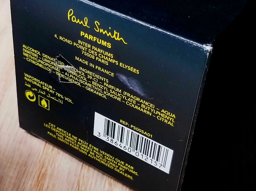 Paul Smith Man for men EDT Spray 100 ml 3.4 oz OR 50 ml 1.7 oz, Rare, Vintage, Sealed