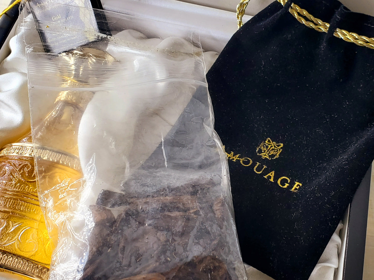 SET Amouage Gold pour Homme EDT Spray 50 ml 1.7 oz + Bukkur Ships, Vintage, Very Rare, Hard to find, Crystal BottlePlated 24k Gold