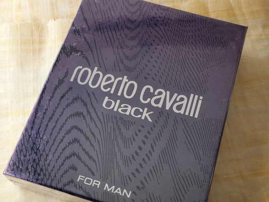 SET Roberto Cavalli BLACK for men EDT 50 ml 1.7 oz & Shampoo and shower Jel 100 ml, Vintage